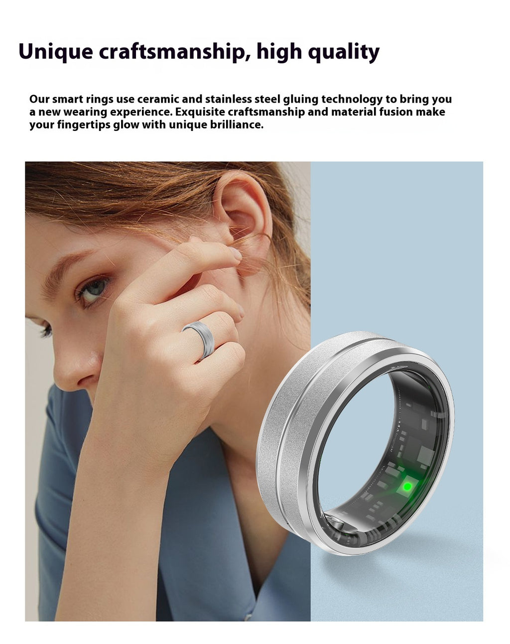Smart Ring For Men Women Heart Rate Blood Oxygen Monitoring Multi Sports Modes IP68 Waterproof Smart Rings For Android IOS