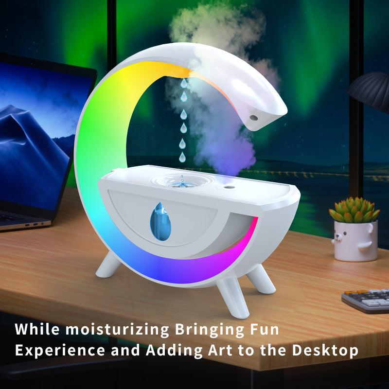 AuraCloud - Anti-Gravity Water Drop Humidifier & Mood Light